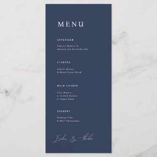 Parker Wedding Dinner Menu