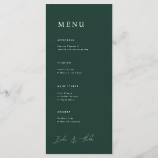 Parker Wedding Dinner Menu