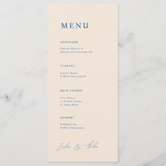 Parker Wedding Dinner Menu