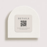 Parker Wedding QR Code Square Sticker<br><div class="desc">This wedding design showcases an elegant and formal design, perfect for a sophisticated ceremony. The invitation features a minimalist aesthetic, with clean lines and a focus on typography. The names are prominently displayed in a classic serif font, lending an air of timeless grace to the piece. The use of a...</div>