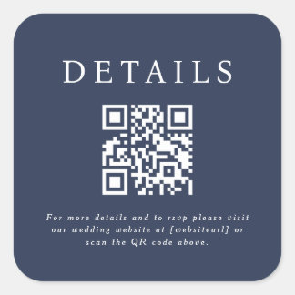 Parker Wedding QR Code Square Sticker