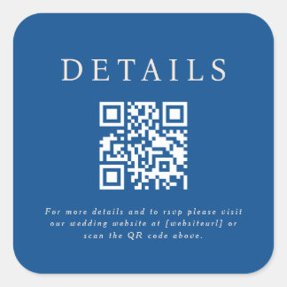 Parker Wedding QR Code Square Sticker