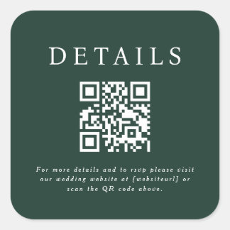 Parker Wedding QR Code Square Sticker
