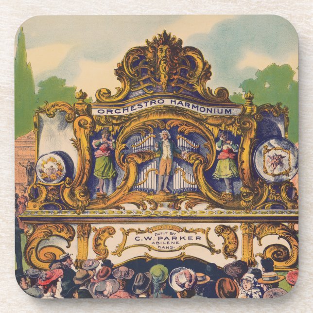 Parker's Band Organs, Famous For Beauty And Tone Beverage Coaster (Front)