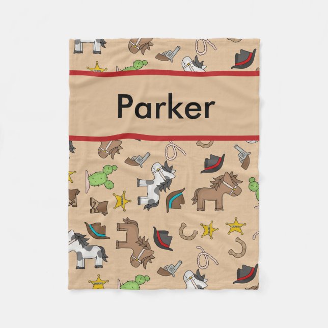 Parker's Personalized Cowboy Blanket (Front)