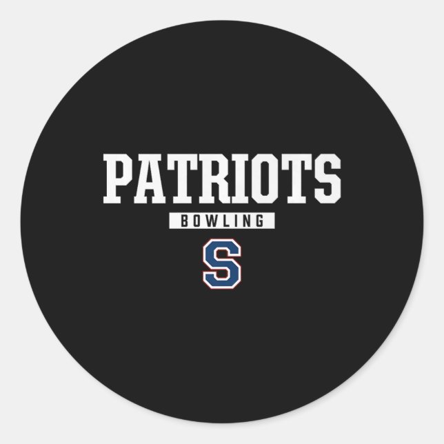 Parkersburg South Patriots Logo Bowling Hs  Classic Round Sticker (Front)