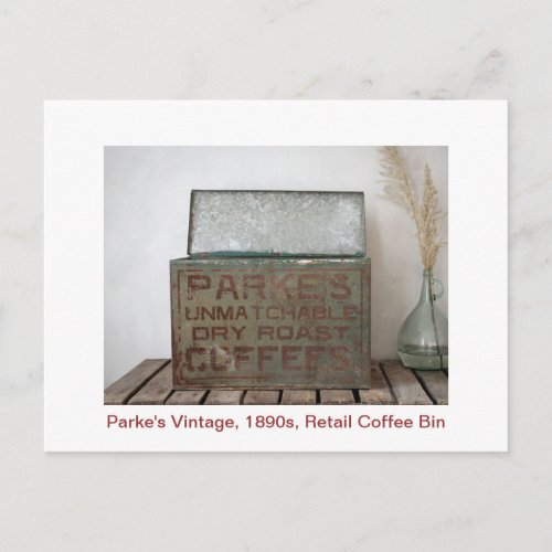 Parkes Vintage Retail 1890s Coffee Bin Postcard