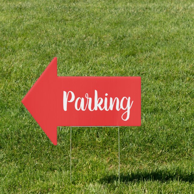 Parking Arrow Shaped Lawn Sign (Insitu)