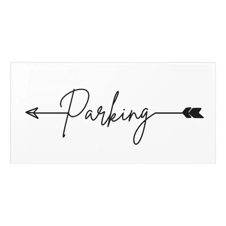 Parking direction sign, wedding arrow sign left | Zazzle