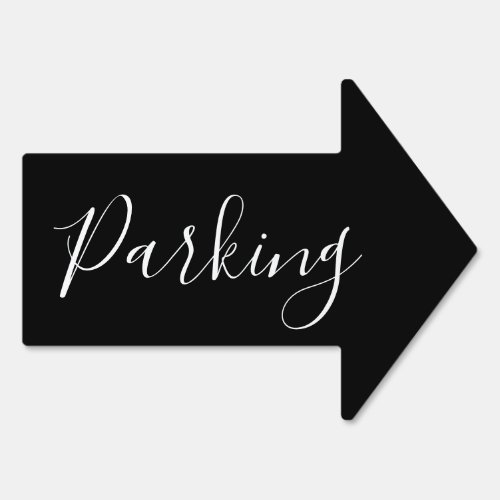 Parking Directional Black White Elegant Modern Sign