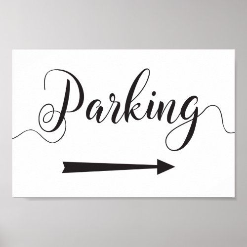 Parking Directions Sign Right Arrow for Weddings