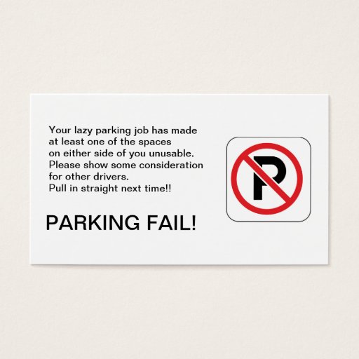 Customizable PARKING FAIL! BUSINESS CARD TEMPLATES