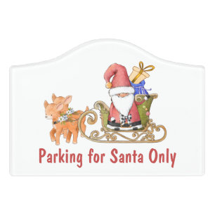 Parking for Santa Only Customizable Yard Sign