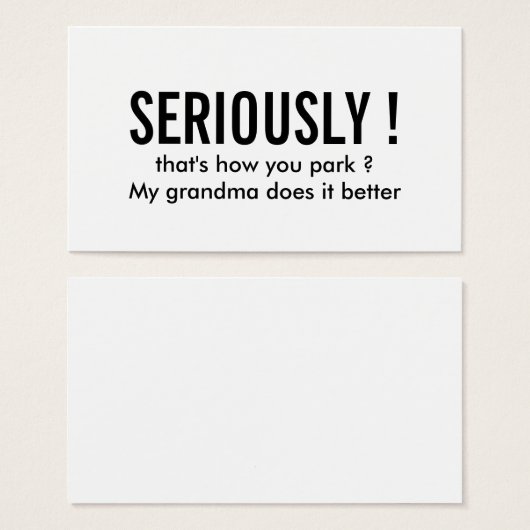 Parking Funny Simple Black (Front & Back)