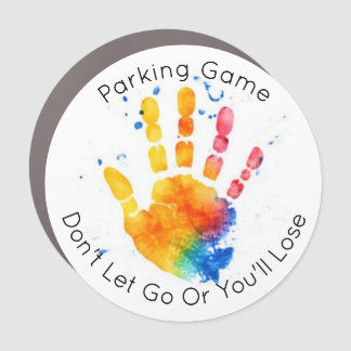 Parking Game Kids Safety Hand Print Car Magnet 