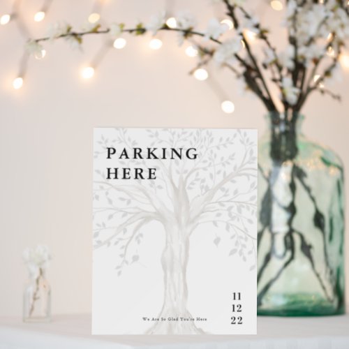 Parking Here  Oak Tree Wedding Sign