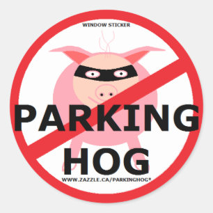 PARKING HOG BANDIT CLASSIC ROUND STICKER