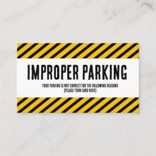Parking Incorrectly complaint card