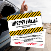 Parking Incorrectly Complaint Card Polite Parking
