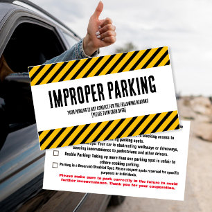 Parking Incorrectly Complaint Card Polite Parking 