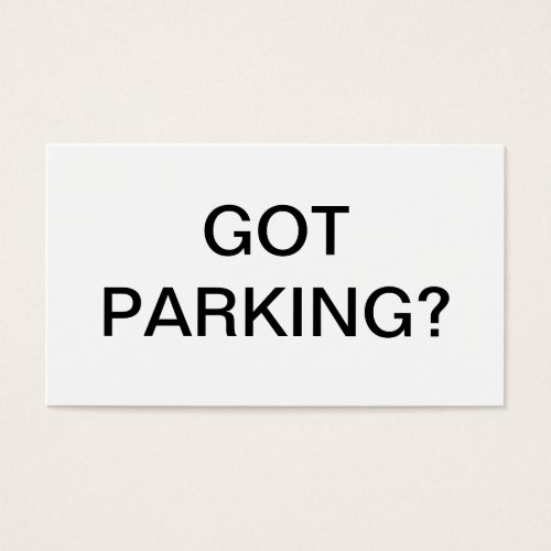 Parking issue business cards