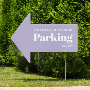 Parking Lavender Wedding Arrow This Way Purple Sign