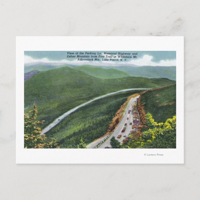 Parking Lot, Memorial Hwy, Esther Mt Postcard (Front)