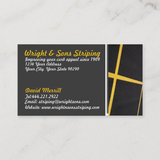 Customizable Parking Lot Striping Business Card