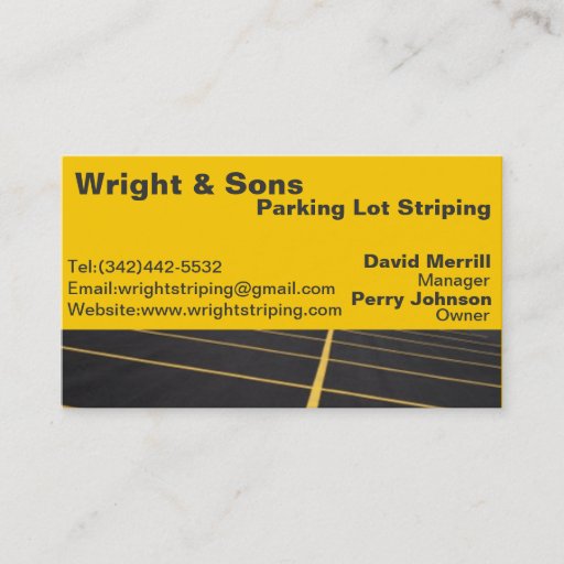 Customizable Parking lot striping business card
