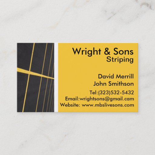 Customizable Parking lot striping business card