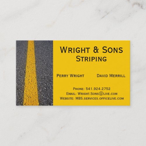 Parking Lot Striping Business Card