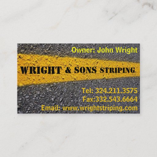 Customizable Parking Lot Striping Business Card Templates