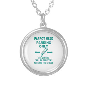 Parking only silver plated necklace