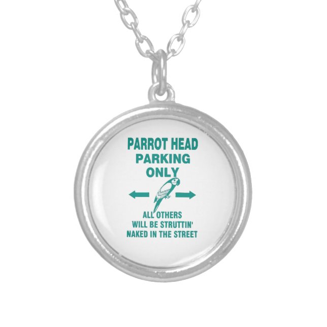 Parking only  silver plated necklace (Front)
