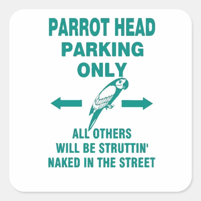 Parking only  square sticker (Front)