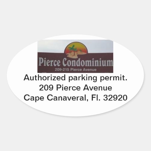 Parking permit Building 209 Oval Sticker