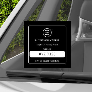 Parking Permit Vehicle ID Custom Text Car Truck Window Cling