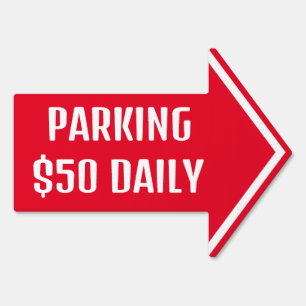 Parking Rental Customizable 2 Sides Red Yard  Sign