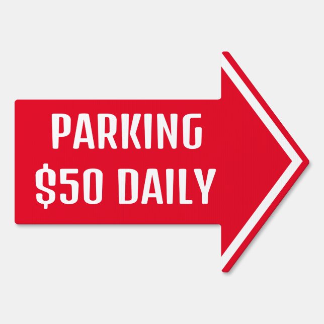 Parking Rental Customizable 2 Sides Red Yard  Sign (Back)