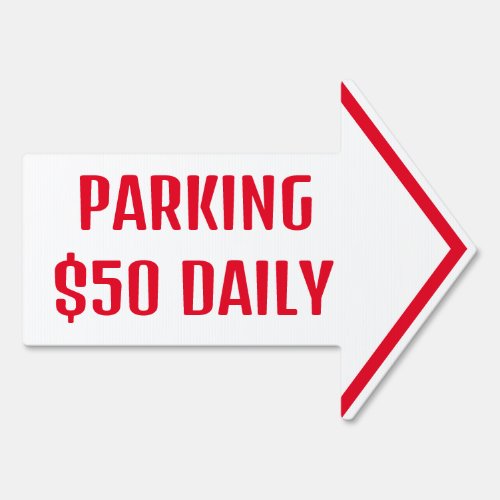Parking Rental Customizable 2 Sides Red Yard  Sign