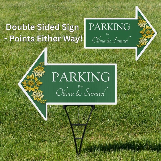 PARKING Sign -  Wedding  Arrow Sign Emerald Green  (Creator Uploaded)
