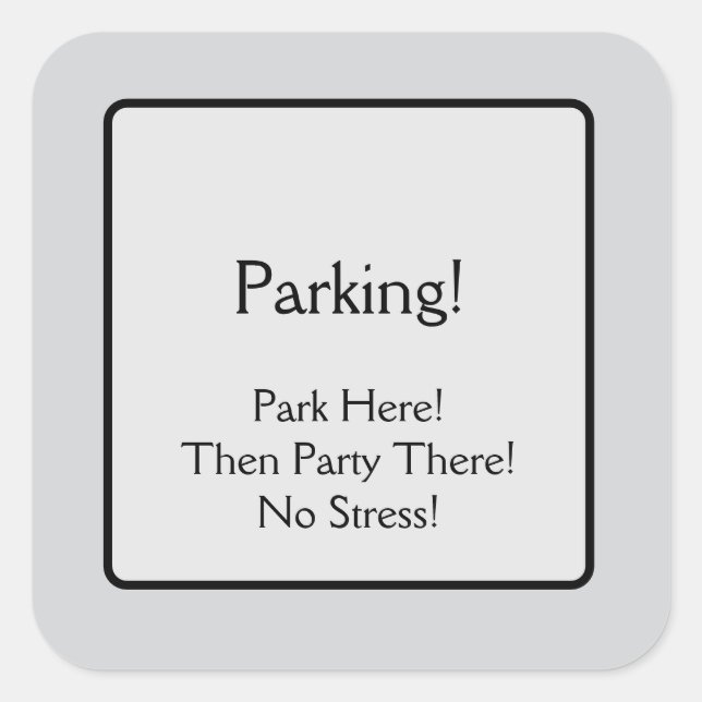 Parking Square Sticker (Front)