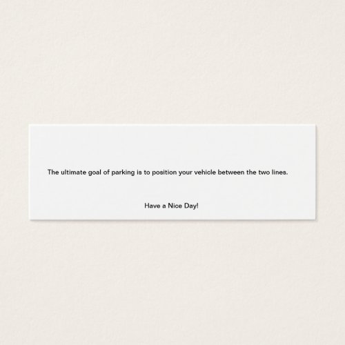 Parking Ticket Business Card Template