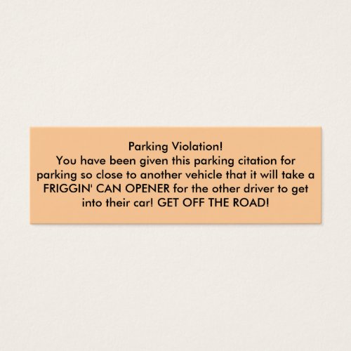 Parking Violation! Business Card Templates