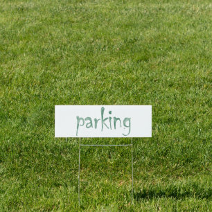 Parking Watercolor Green Sign