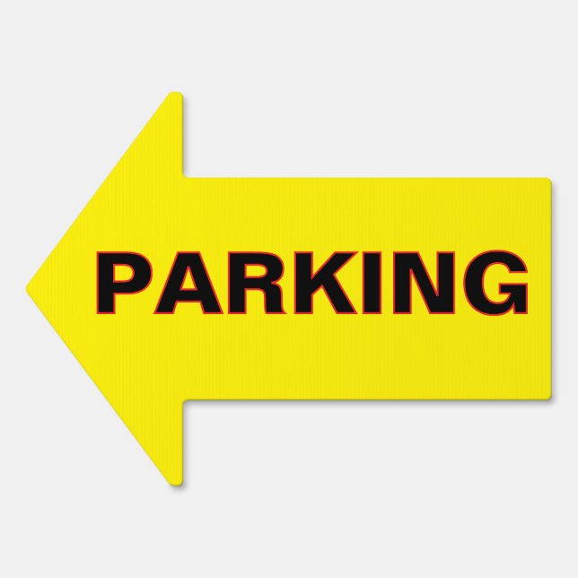 PARKING Yellow Direction Arrow  Sign (Front)