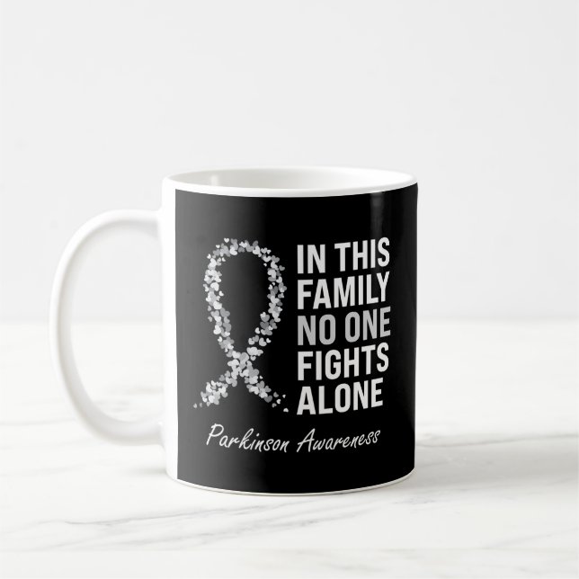 Parkinson Awareness Gray Ribbon Coffee Mug (Left)
