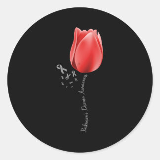 Parkinson Disease Awareness Tulip April Month Pret Classic Round Sticker