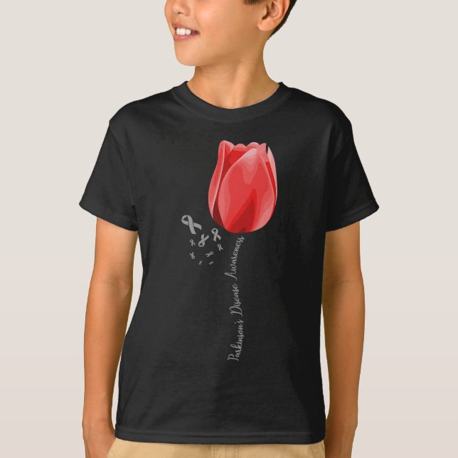 Parkinson Disease Awareness Tulip April Month Pret T-Shirt (Front)