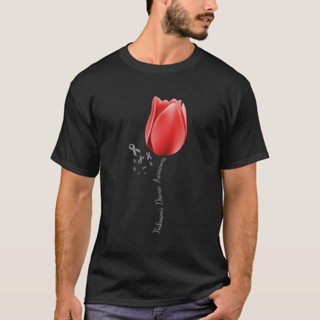 Parkinson Disease Awareness Tulip April Month Pret T-Shirt (Front)